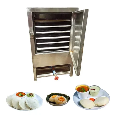 Commercial 6 Tray Stainless Steel Electric and Gas Operated Idli Steamer Machine 54 pcs, 3Kw